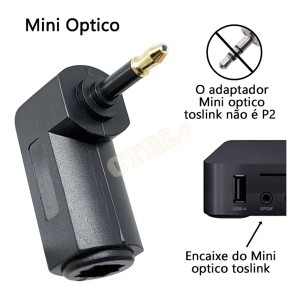 ADP. OPTICO TOSLINK 90° GRAUS P/ SPDIF 3.5MM