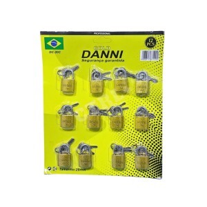 CADEADO 20MM C/ 12 UN. GOLD DANNI