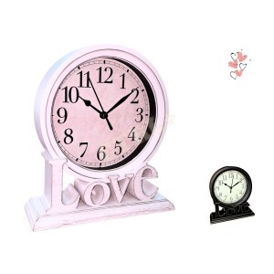 RELÓGIO DE MESA DECORATIVO RETRÔ / VINTAGE COM BASE LOVE