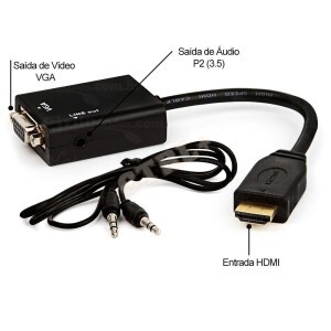 CONVERSOR HDMI / VGA (C/ AUDIO)